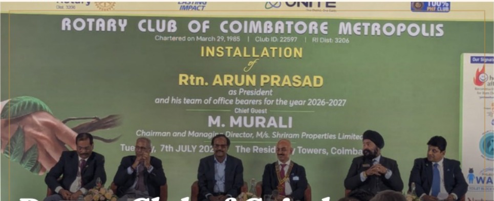 Rotary Club of Coimbatore Metropolis Installation, Rotary Club of Coimbatore Global