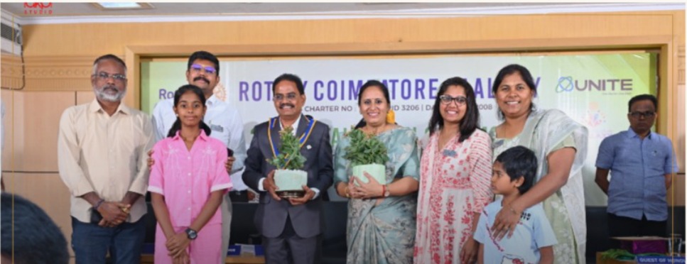 Rotary Club of Coimbatore Global members at the Rotary Club of Coimbatore Galaxy installation ceremony, 7 July 2026